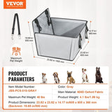 VEVOR Dog Booster Car Seat Pet Car Seat for S M L Dogs up to 18.1 kg Gray V952-CWZGQCZYHSKJX1D6KV0