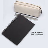 5Pcs A5 Black Spiral Notebook Blank Sketchbook Unruled Journal Pack Thick Blank Paper 50 Sheet 100 V1369-AZ3-W-15435