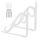 1Set White Storage Shelf Bracket Iron Material with Anti-Rust Finish for Home Furniture V1369-AZ3-W-15961