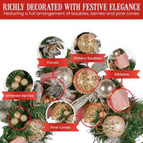 Christabelle Premium 1.8m Christmas Garland Jewelled Baubles & Berries Tree Decoration Ornament 112_GUE525