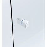 100cm Frameless Diamond Shower Screen with Chrome Brackets and SS Hinges, Square Knob Handle V63-910941