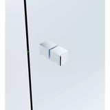 100cm Frameless Diamond Shower Screen with Chrome Brackets and SS Hinges, Square Knob Handle V63-910941