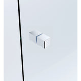 100cm Frameless Diamond Shower Screen Chrome U-Brackets, Brass Hinges & Square Knob Handle V63-912051