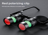 10x Telescope Red Polarised Lens 10x HD Fishing Binocular Glasses - Polarized Zoom for Float V888-ELOSUNG28353