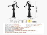 Well Hand Pitcher Pump, 20 ft Max Lift, Antique Cast Iron Manual Hand Water Pump with Heightening V952-SDYSBBTDZZTHXQJRK001V0