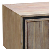 TV Cabinet with 2 Storage Drawers Cabinet Solid Acacia Wooden Entertainment Unit in Sliver Bruch V43-TVC-SSH