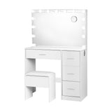 Artiss Dressing Table Set Stool 15 Led Bulbs White Darcy FUR-W-DRESS08-LED-WH-AB