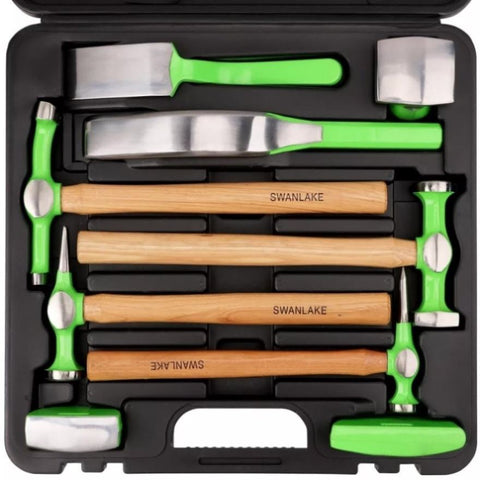 9-Piece Garden Tools Auto Body Hammer Dolly Set Car Body Dent Repair Tool Case V465-66132