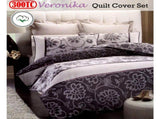 Belmondo 300TC Veronika Quilt Cover Set QUEEN V442-CAP-QUILTCS-VERONIKA-GREY-QS