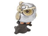 Owl Figurine Statue Resin Owl Sculpture Standing On Stump for Home Porch Patio Lawn Yard Decoration V1294-YM0901-3115240062911