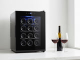 12 Bottle Thermoelectric Wine Fridge, 65W, UV Protected Glass Door, Soft LED Illumination V196-BF12