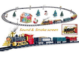 Christmas Train Set Electric Steam Locomotive Train with Lights Music Battery Operated Tracks V1294-YM0717-10352992