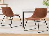 Artiss 2x Dining Chairs Retro PU Leather Kitchen Lounge Cafe Accent Chair Brown UPHO-C-DIN-2503-BRX2