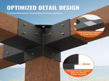 2 Pack 4 Way Pergola Bracket Kit for 4x4 Posts Heavy Duty Corner Brackets DIY Wood Post Base for V767-VVR-LPJJST2PCS4XSCD6IV0