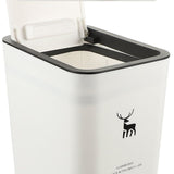 White Multipurpose Press-Top Garbage Can, Large Capacity PP Trash Bin for Home Use V1192-AZ-W-30473