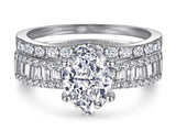 S925 pure silver ring, high-end fashion combination ring set, silver ring, engagement V1192-AZ-W-13708
