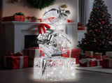 Christabelle 83cm Triple Christmas Silver Giftbox Stack Display with Lights 112_MHA516