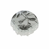 Botanical Printed Premium 60% Cotton 40% Linen Table Cloth with White Lace Edging 140 x 220 cm / 6 V442-LYL-TABLEC-BONTANWHITELACE220-BLACK-RE