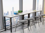 Xxl Marble Kitchen Bar Table Counter Breakfast Dining Table W/ Thicken Metal Leg V767-JJ-XZ1161-BLB-V1