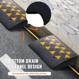 Rubber Curb Ramp 2 Pack, 15.2 cm Rise Height Heavy-Duty 15 tons Load Capacity Threshold Ramps, V952-SJDLYPDGB2197XHMWV0