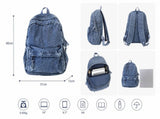 Denim Backpack, Lightweight Durable Daypack for School Work, Stylish Jeans Fabric Bag for Women V1237-ZY-924-237