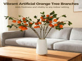 3PCS Artificial Orange Tree Branches, 36" Fake Tangerine Fruit Stems with Leaves, Faux Orange Plant V1369-AZ3-W-08793