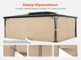 Gazebo Curtains Outdoor, 12' x 10' x 7.3' Gazebos, 4-Panel Sidewall Gazebo Privacy Curtains with V952-SMLTCL12FT10QF3IIV0