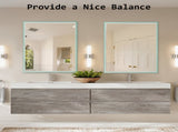 Wall Mirror Rectangular Frame Bathroom 70x90cm Turquoise V274-FT-BM-PSSQ-LB7090