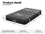 Giselle Bedding King Single Mattress 35cm Euro Top with Graphene Cooling Comfort Medium Firm MATTRESS-E-ATLAS-35-KS