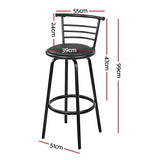 Artiss 4x Bar Stools Swivel Leather Padded Metal BA-TW-T5033A-BKX4