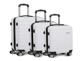 Wanderlite 3Set 20-24-28 Inch with TSA Lock Spinner Travel Suitcase Carry On Hard Shell LUG-ABS-AJ-3SET-WH