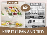 Snackle Box Container, Portable 9 Compartments Divided Serving Tray with Lid and Handle, Clear Snack V1258-DP02-C-575