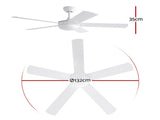 Devanti 52'' Ceiling Fan 5 Blades DC Motor w/Light w/Remote White CF-C-52-5B-986-WH