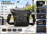 Men's Drop Leg Bag Outdoor Waist Pack - Crossbody Shoulder Bag for Travel, Cycling, Hiking V1258-WAIST-BAG-01-LBR
