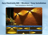 Solar Powered Outdoor Wall Light with Triple-Sided Glow, 5 Lighting Modes, Dusk-to-Dawn Auto On/Off, V1341-ZY-HFQCMN29-6PCS-WARMWHITE