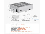 Commercial Food Warmer, 1500W Electric Stainless Steel Steam Food Warmer with Lid, 6-Pan Fast V952-SYSPBWQPTK61338ZN002V3