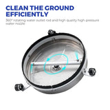 Alston 16.5 Inch High-Pressure Surface Cleaner Concrete Cleaner Driveway Cleaner 4000PSI-Stainless V985-SURFACECLEANER
