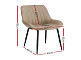 Artiss 4x Dining Chairs Retro PU Leather Kitchen Lounge Cafe Accent Chair Khaki DINC-K-2602-BRX4