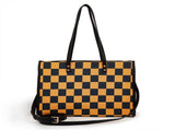 Yellow and black checkered tote bag Go shopping/to work/on a trip, wear it in different styles V1106-HEBB-002