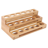 35mm Hole Diameter Bamboo Essential Oil Bottle Display Rack Stand Essential Oil Storage Box V1294-YM0901-3118200114311
