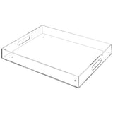 Acrylic Serving Tray with Handles, 16 x 12 in Clear Rectangular Tray, Large Organizer Tray with V1369-AZ3-W-08868