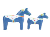 2pcs Hand Painted Swedish Wooden Horse Figurine Dalecarlian Horse Ornaments for Home Wedding V1294-YM0901-3115240105212