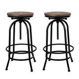 Artiss 2x Bar Stools Adjustable Wood Chairs BA-TW-V17-T14134-BKX2