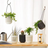 Ceramic Flower Pot - Indoor/Outdoor Use - Break Resistant - Black - 1 Piece - Wall-Mounted Planter V1258-DP02-BOL-532