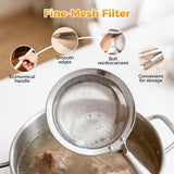 Fine-Mesh Kitchen Strainer - 2026 Upgraded Stainless Steel Sieve with Handle, Multi-Purpose Strainer V1258-DP02-F-403