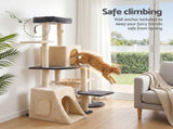 i.Pet Cat Tree Tower 133cm Rotatable L-Shape Design Scratching Post Furniture Scratcher House Grey & PET-CAT-ROT-M133-GRBE