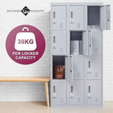 12-Door Locker for Office Gym Shed School Home Storage - 3-Digit Combination Lock V63-839071