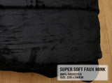 Laura Hill 600-GSM Mink Blanket Queen Size Double-Sided Soft Plush Bed Faux Throw Rug Wine Blac MINK-BK