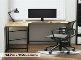 Artiss Computer Desk L-Shape CPU Stand Oak 147CM MET-DESK-L-003-OAK