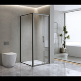 40mm Adjustable Contemporary Corner Sliding Black Shower Screen 90x80cm V63-848981